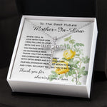Mother-In-Law Necklace, Thank You To Mother-In-Law Necklace Gift Mother's Day CZ Cross Necklace