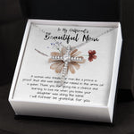 Mom Necklace Gift, To My Girlfriend's Mom Necklace, Gift For Girlfriend's Mom, Mother Of The Bride Mother's Day CZ Cross Necklace