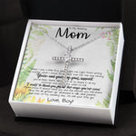 To My Amazing Mom Necklace From Son Little Boy You Taught Me Right Mom Birthday Gift For Her Mother's Day Necklace (1) Mother's Day CZ Cross Necklace
