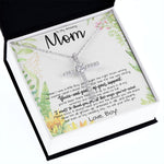 To My Amazing Mom Necklace From Son Little Boy You Taught Me Right Mom Birthday Gift For Her Mother's Day Necklace (1) Mother's Day CZ Cross Necklace