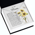 Mom Necklace Gift - To My Mom - You Mean The World For All You Do Mother's Day Necklace Mother's Day CZ Cross Necklace