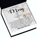 Mom Necklace, Best Mother's Day Gift - To My Mom Best Necklace Mother's Day CZ Cross Necklace