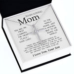 To My Loving Mom Necklace You're The World Necklace Gift For Mom From Son Mother's Day CZ Cross Necklace