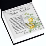 Mother-In-Law Necklace, Thank You To Mother-In-Law Necklace Gift Mother's Day CZ Cross Necklace