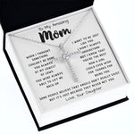 To My Amazing Mom Necklace From Son Little Boy You Taught Me Right Mom Birthday Gift For Her Mother's Day Necklace Mother's Day CZ Cross Necklace