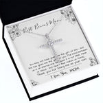 Mom Necklace, Stepmom Necklace, Bonus Mom Necklace, Mother's Day Gift For Step Mom Necklace Mother's Day CZ Cross Necklace