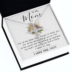To My Mom - I Love You Mom, Mother's Day Necklace Mother's Day CZ Cross Necklace