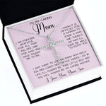 Gift For Caring Mom Form Son, To My Mom Necklace Gift For Mother's Day Mother's Day CZ Cross Necklace