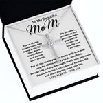 To My Beautiful Mom Necklace The Best Mom Anyone Could Wish For, Mother's Day Gift Necklace Mother's Day CZ Cross Necklace