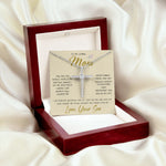 To My Loving Mom Necklace You Are Important To Me Gift For Her Mother's Day Mother's Day Necklace Mother's Day CZ Cross Necklace