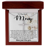 Mom Necklace, Best Mother's Day Gift - To My Mom Best Necklace Mother's Day CZ Cross Necklace
