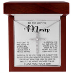 To My Loving Mom Gift for Mother Necklace Sentimental Mothers Day Thoughtful Present From Son Mother's Day CZ Cross Necklace