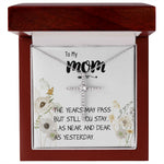 Mom Necklace Gift - Love You Always And Forever - Mother's Day Gift Mother's Day CZ Cross Necklace