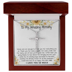 Mommy Necklace, To My Amazing Mommy Gift Necklace, 1st Mother’s Day Present For New Mom From New Born Baby, Sentimental Gift From Baby To Mom, New Mommy Gift Mother's Day CZ Cross Necklace