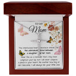Mom Necklace Gift - To My Mom - Gift From Daughter - Mother's Day Necklace Mother's Day CZ Cross Necklace