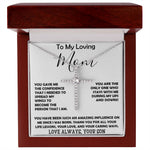 To My Loving Mom - Love Always Your Son Necklace Mother's Day CZ Cross Necklace