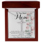 To Mom - From Bonus Daughter - Woman Like No Other Mother's Day Necklace Mother's Day CZ Cross Necklace