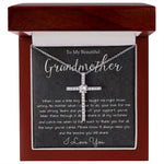 Grandmother Necklace, To My Beautiful Grandmother Necklace, Mother's Day Gift For Grandmother, Thank You Mother's Day CZ Cross Necklace