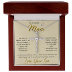 To My Loving Mom Necklace You Are Important To Me Gift For Her Mother's Day Mother's Day Necklace Mother's Day CZ Cross Necklace