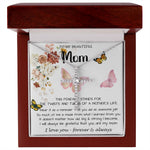 Mom Necklace Gift - To My Mom - Twists & Turns Gift Set Mom Necklace Mother's Day CZ Cross Necklace
