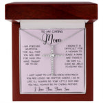 Gift For Caring Mom Form Son, To My Mom Necklace Gift For Mother's Day Mother's Day CZ Cross Necklace