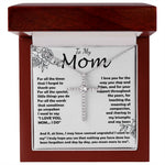 Mom Necklace -To My Mom - I Need To Say I Love You, Mom... I Do - Mother's Day Gift Mother's Day CZ Cross Necklace