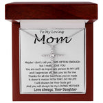 To My Loving Mom - Important Person In My Life Mother's Day Gift From Daughter Necklace Mother's Day CZ Cross Necklace