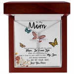 To My Mom Necklace, I'll Be By Your Side, To My Mom Gift Necklace Mother's Day CZ Cross Necklace