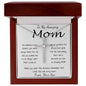 Mom Necklace - To Mom Necklace, Gift for Mom from Son Mother's Day CZ Cross Necklace