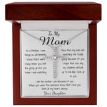 Mom Necklace - To Mom Necklace, Gorgeous Necklace for Mom from Daughter Mother's Day Gift Mother's Day CZ Cross Necklace