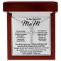 To My Beautiful Mom Necklace The Best Mom Anyone Could Wish For, Mother's Day Gift Necklace Mother's Day CZ Cross Necklace