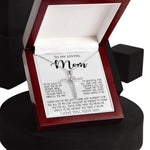 To My Loving Mom Gift for Mother Necklace Sentimental Mothers Day Thoughtful Present From Son Mother's Day CZ Cross Necklace