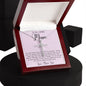 Gift For Mom From Son To My Caring Mum Necklace, Gift For Mother's Day Jewelry Mother's Day CZ Cross Necklace