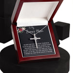 To My Bonus Mom Necklace, Thank You For Everything Mother's Day Gift For Mom Mother's Day CZ Cross Necklace