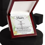 To My Amazing Mom Necklace From Son Little Boy You Taught Me Right Mom Birthday Gift For Her Mother's Day Necklace (1) Mother's Day CZ Cross Necklace
