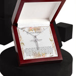 Bonus Mom Necklace, To My Beautiful Bonus Mom On My Wedding Day Necklace, Gift For Stepmother Of The Groom Gift Mother's Day CZ Cross Necklace