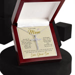 To My Loving Mom Necklace You Are Important To Me Gift For Her Mother's Day Mother's Day Necklace Mother's Day CZ Cross Necklace