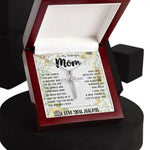 To My Mom - You Are The World Mother's Day Necklace Mother's Day CZ Cross Necklace
