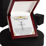 Mommy Necklace, To My Amazing Mommy Gift Necklace, 1st Mother’s Day Present For New Mom From New Born Baby, Sentimental Gift From Baby To Mom, New Mommy Gift Mother's Day CZ Cross Necklace