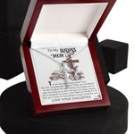 Mom Necklace Gift, To My Badass Mom Necklace, Funny Gift For Mom On Mother's Day Necklace Mother's Day CZ Cross Necklace
