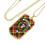 Buchanan Modern Scottish Clan Tartan Military Necklace, Tartan Military Dog Tag Necklace Jewelry, Personalized Dog Tag, Custom Military Dog Tags, Personalized Dog Tags For Humans