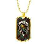 Buchan Ancient Scottish Clan Tartan Military Necklace, Tartan Military Dog Tag Necklace Jewelry, Personalized Dog Tag, Custom Military Dog Tags, Personalized Dog Tags For Humans