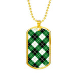 Argyle Diagonal Diamond Scottish Clan Tartan Military Necklace, Tartan Military Dog Tag Necklace Jewelry, Personalized Dog Tag, Custom Military Dog Tags, Personalized Dog Tags For Humans