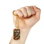 Buchanan Modern Scottish Clan Tartan Military Necklace, Tartan Military Dog Tag Necklace Jewelry, Personalized Dog Tag, Custom Military Dog Tags, Personalized Dog Tags For Humans