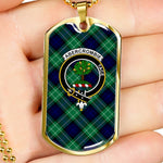 Abercrombie Plaid Scottish Clan Tartan Military Necklace, Tartan Military Dog Tag Necklace Jewelry, Personalized Dog Tag, Custom Military Dog Tags, Personalized Dog Tags For Humans