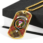 Buchanan Old Set Weathered Scottish Clan Tartan Military Necklace, Tartan Military Dog Tag Necklace Jewelry, Personalized Dog Tag, Custom Military Dog Tags, Personalized Dog Tags For Humans