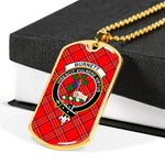 Burnett Modern Scottish Clan Tartan Military Necklace, Tartan Military Dog Tag Necklace Jewelry, Personalized Dog Tag, Custom Military Dog Tags, Personalized Dog Tags For Humans