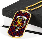 Broun Modern Scottish Clan Tartan Military Necklace, Tartan Military Dog Tag Necklace Jewelry, Personalized Dog Tag, Custom Military Dog Tags, Personalized Dog Tags For Humans