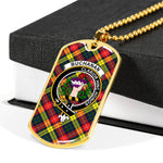 Buchanan Modern Scottish Clan Tartan Military Necklace, Tartan Military Dog Tag Necklace Jewelry, Personalized Dog Tag, Custom Military Dog Tags, Personalized Dog Tags For Humans