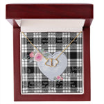 Gift To My Beautiful Girlfriend Valentine Necklace For Soulmate Anniversary Clan MacFarlane Black & White Tartan Everlasting Love Necklace,valentine necklace, necklace girlfriend, necklace for wife, cute necklaces for girlfriend, jewelry for girlfriend, to my soulmate necklace, to my future wife necklace,